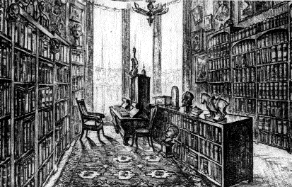 Кабинет Ю. Генса. Офорт художницы 
Д. Бетте-Пунга. 1938 год.
