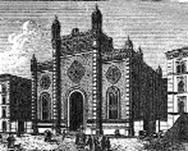 Синагога в Вене. Рисунок. Синагога была построена в 1858 году и разрушена нацистами в «Хрустальную ночь» 
в 1938 году.
