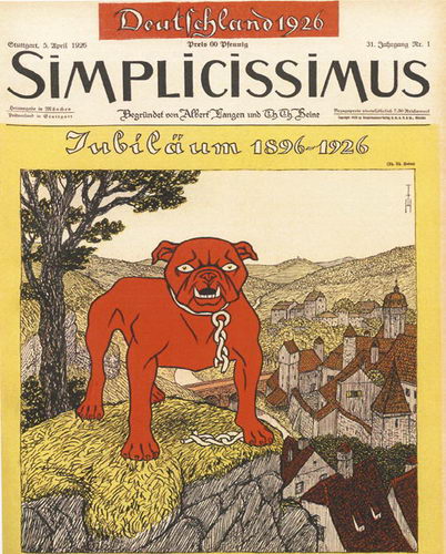 Обложка журнала «Симплициссимус». 5 апреля 1926 года