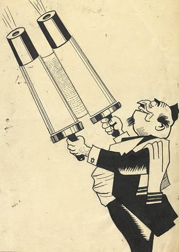 Арон Гефтер. Эскиз для обложки журнала «Дер Апикойрес». 1932. Собрание ГМИР, Е‑7444‑VII 